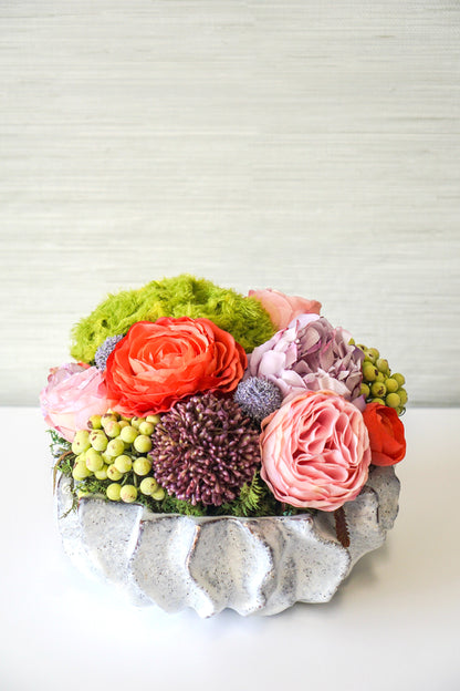 Bright Florals in Wavy Bowl