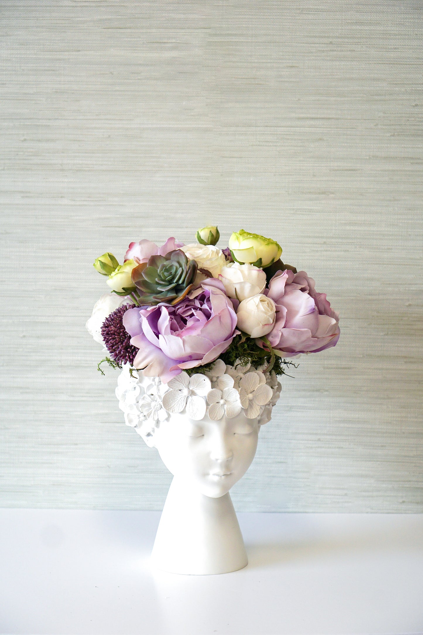 Flower Lady with Shades of Lavender and Lime