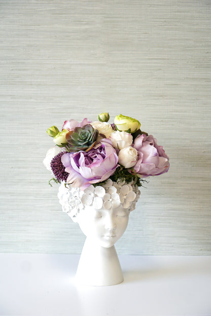 Flower Lady with Shades of Lavender and Lime
