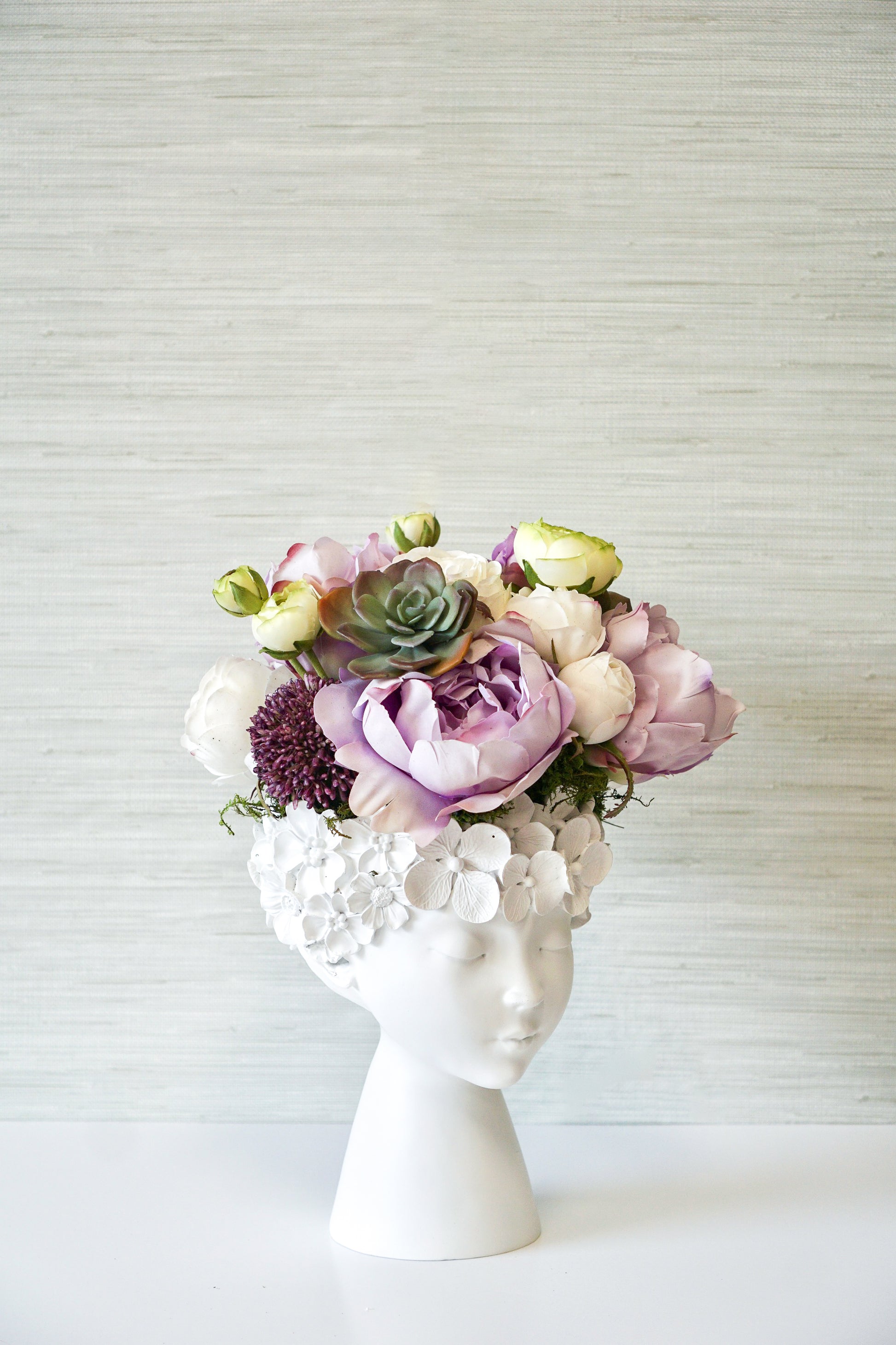 Flower Lady with Shades of Lavender and Lime